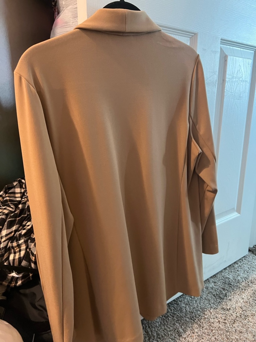 Susan Graver Camel Open-Front Blazer - Picture 2 of 2